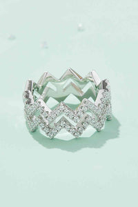 Thumbnail for Adored Moissanite Zigzag Stacking Rings