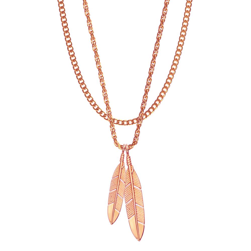 Mister - Feather Necklace - 3 CHAIN FINISHES - 2 PENDANT COLORS -