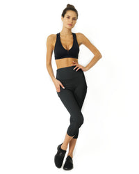 Thumbnail for Savoy - High Waisted Yoga Capri Leggings - Slate Grey - 1 COLOR -