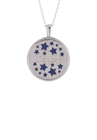 Thumbnail for Zodiac Lapis Lazuli Gemstone Star Constellation Pendant Necklace Silver Cancer -