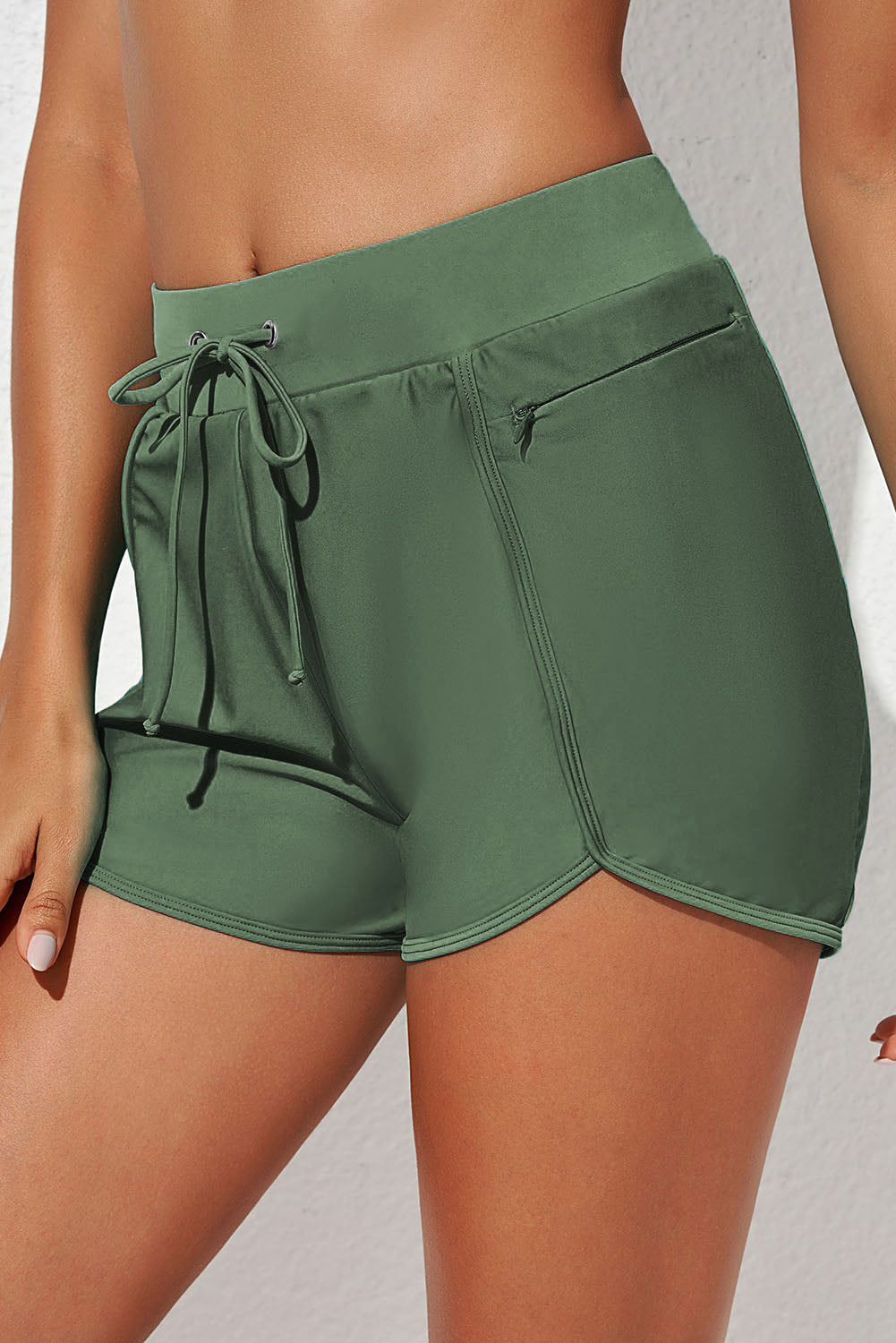 Drawstring Waist Swim Shorts - T - 3 COLORS -