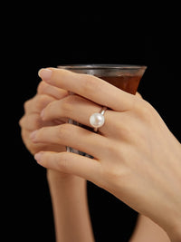 Thumbnail for Large Pearl Open Ring