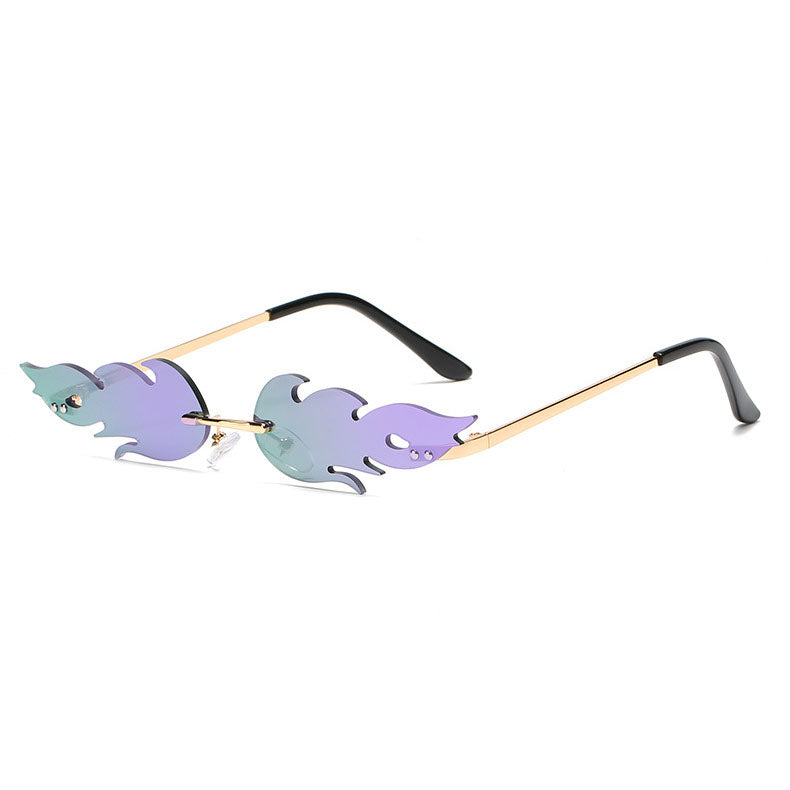 Rimless Fire Shaped Women Sun Shades - Glasses - [10-15 DAY DELIVERY] - 11 COLORS -