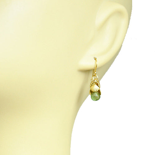 Gena Myint - Shell Cluster Peridot Earring -