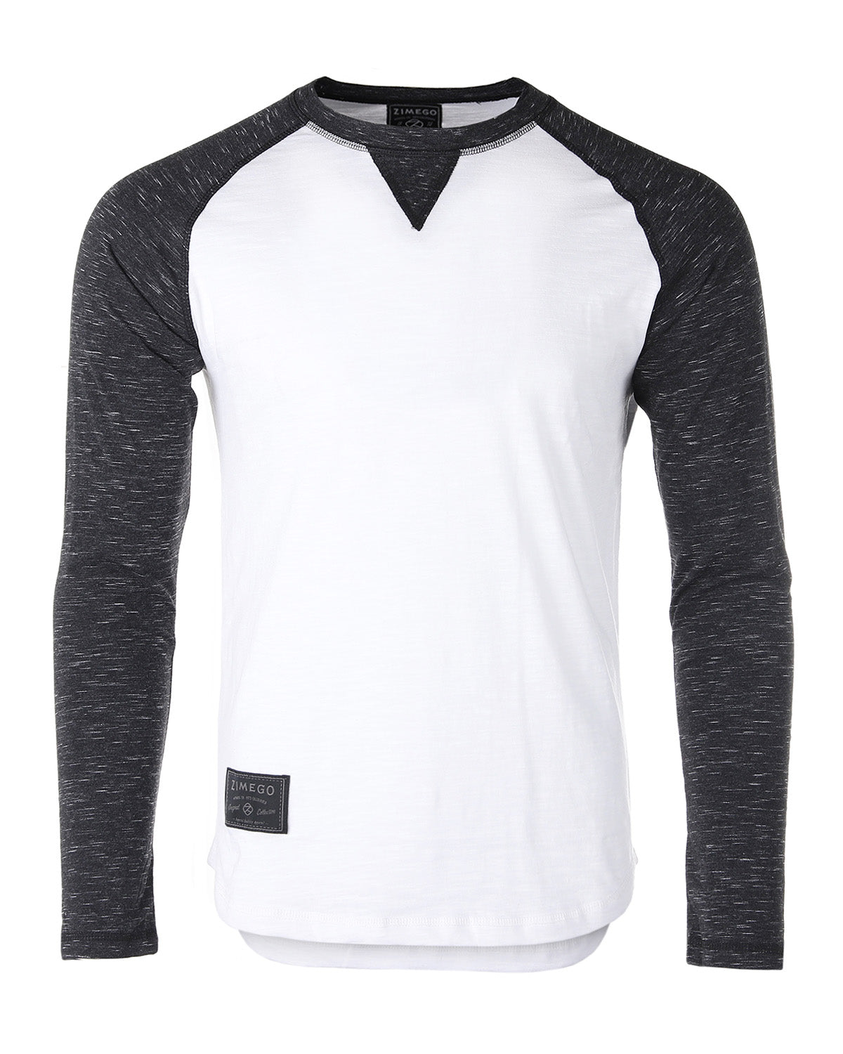 Men Athletic Fit Baseball Retro Contrast Long Sleeve Raglan T-Shirt - 1 COLOR -