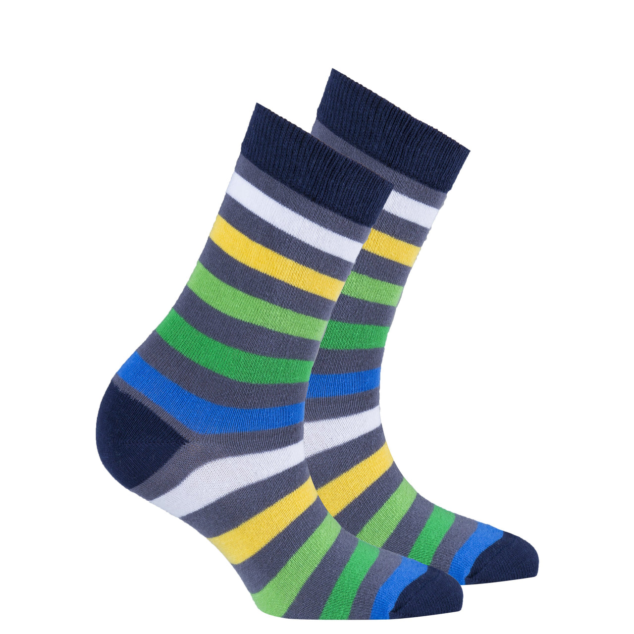 Women's Grey Emerald Stripe Socks - 1 COLOR -