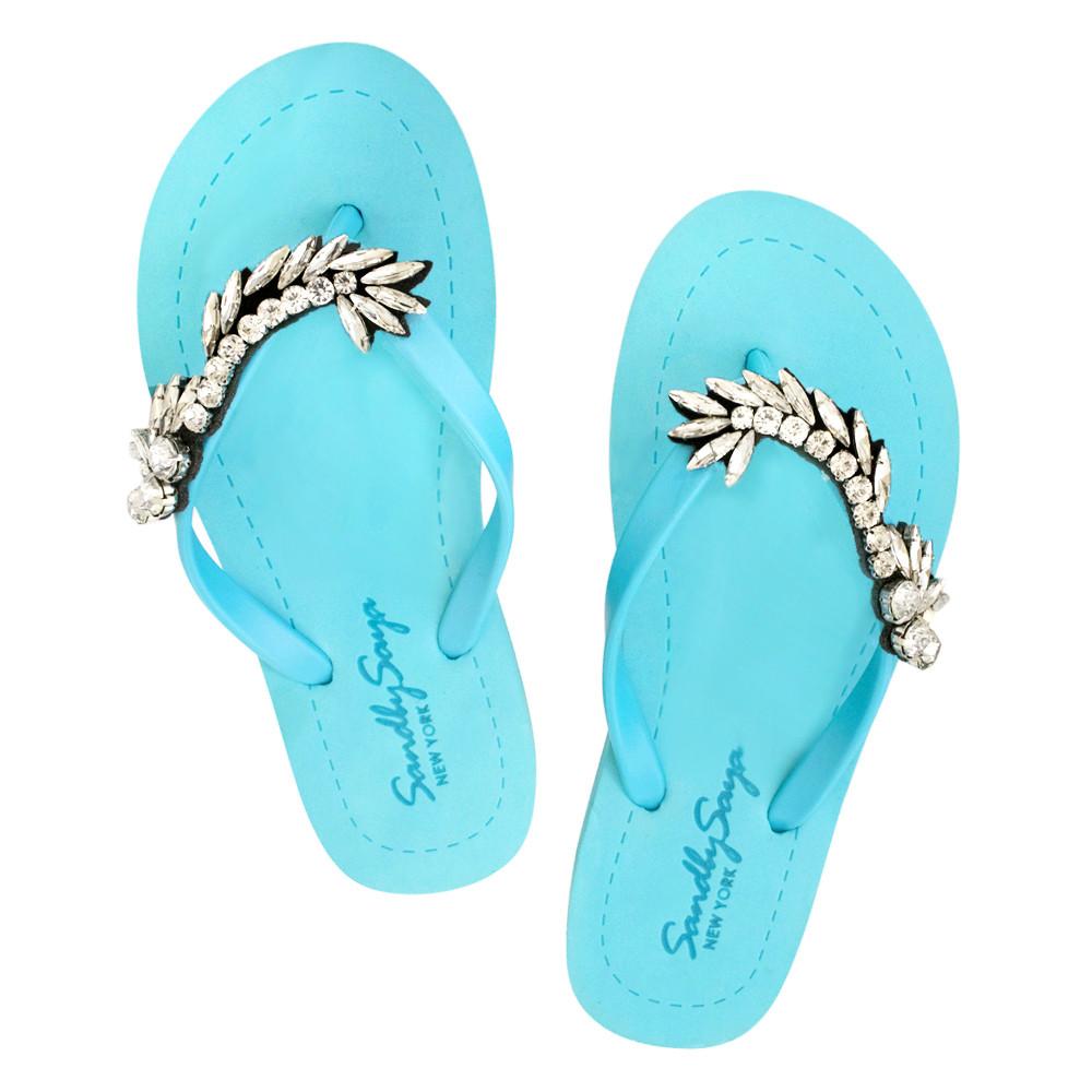 SAND BY SAYA N.Y. - Nomad - Rhinestone Flat Flip Flops Sandal - 5 COLORS