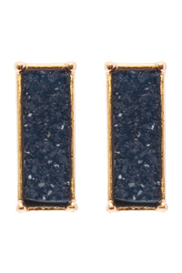 Thumbnail for Riah Fashion - Druzy Square Geometric Post Earrings - 4 COLORS -