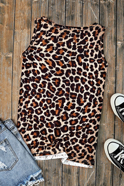 Rabbit Leopard Round Neck Tank - T - 1 COLOR -