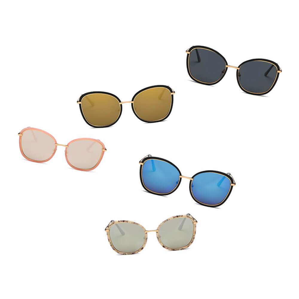 Brookville | S2003 - Women Round Cat Eye Oversize Sunglasses - 5 COLORS -