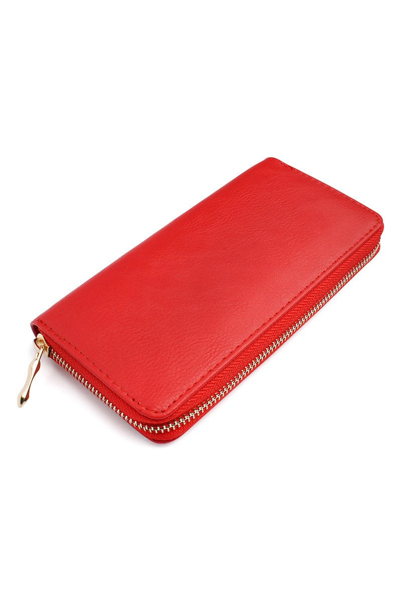 Riah Fashion - Classic Single Zipper Wallet - 13 COLORS -