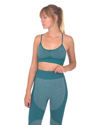 Thumbnail for Savoy - Megara Seamless Sports Bra With Striped Band - Green - 1 COLOR -