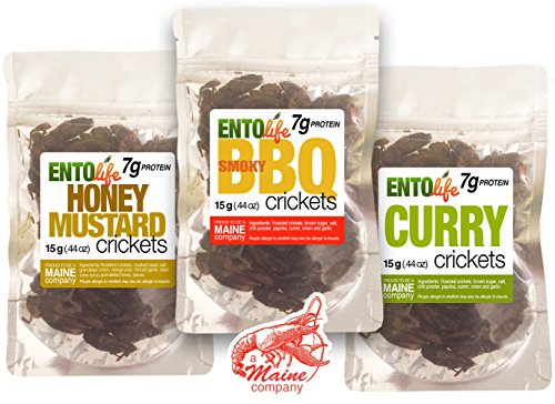 Cricket Sample Pack Six Pack - Sriracha - Chocolate Coffee - Sour Cream & Onion & BBQ - Curry - Honey Mustard - SURPRISE LITTLE TIMMY OR TAMMY WITH THESE DELICIOUS SCHOOL LUNCH TIME TREATS! BE THE TALK OF YOUR HOUSEHOLD! -