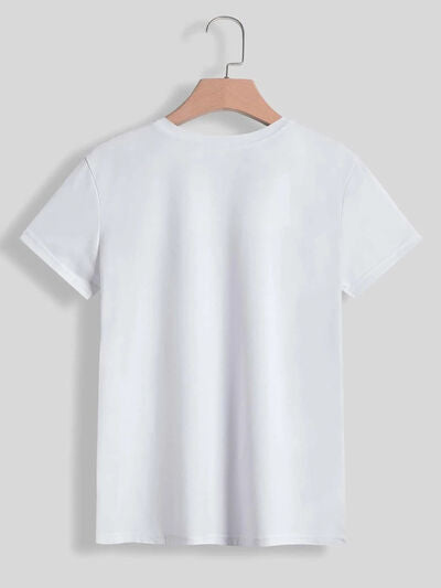 Graphic Round Neck Short Sleeve T-Shirt - T - 3 COLORS -