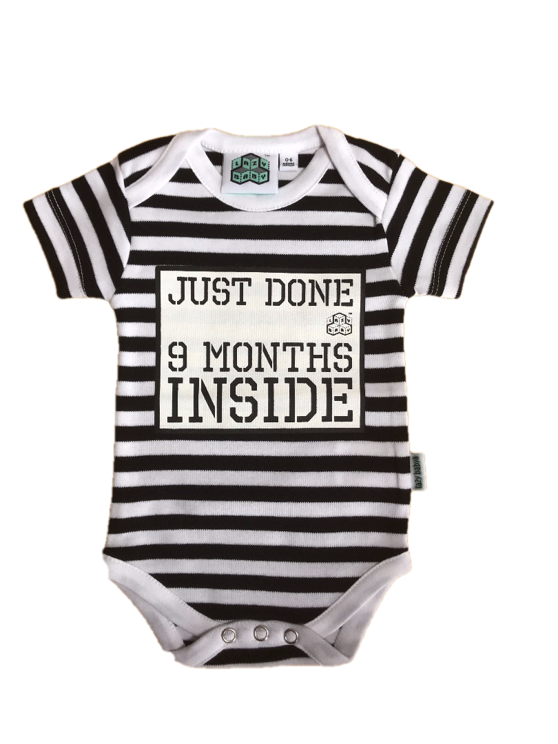 Baby Shower Gift - Just Done 9 Months Inside® Romper & Hat Gift Bundle -