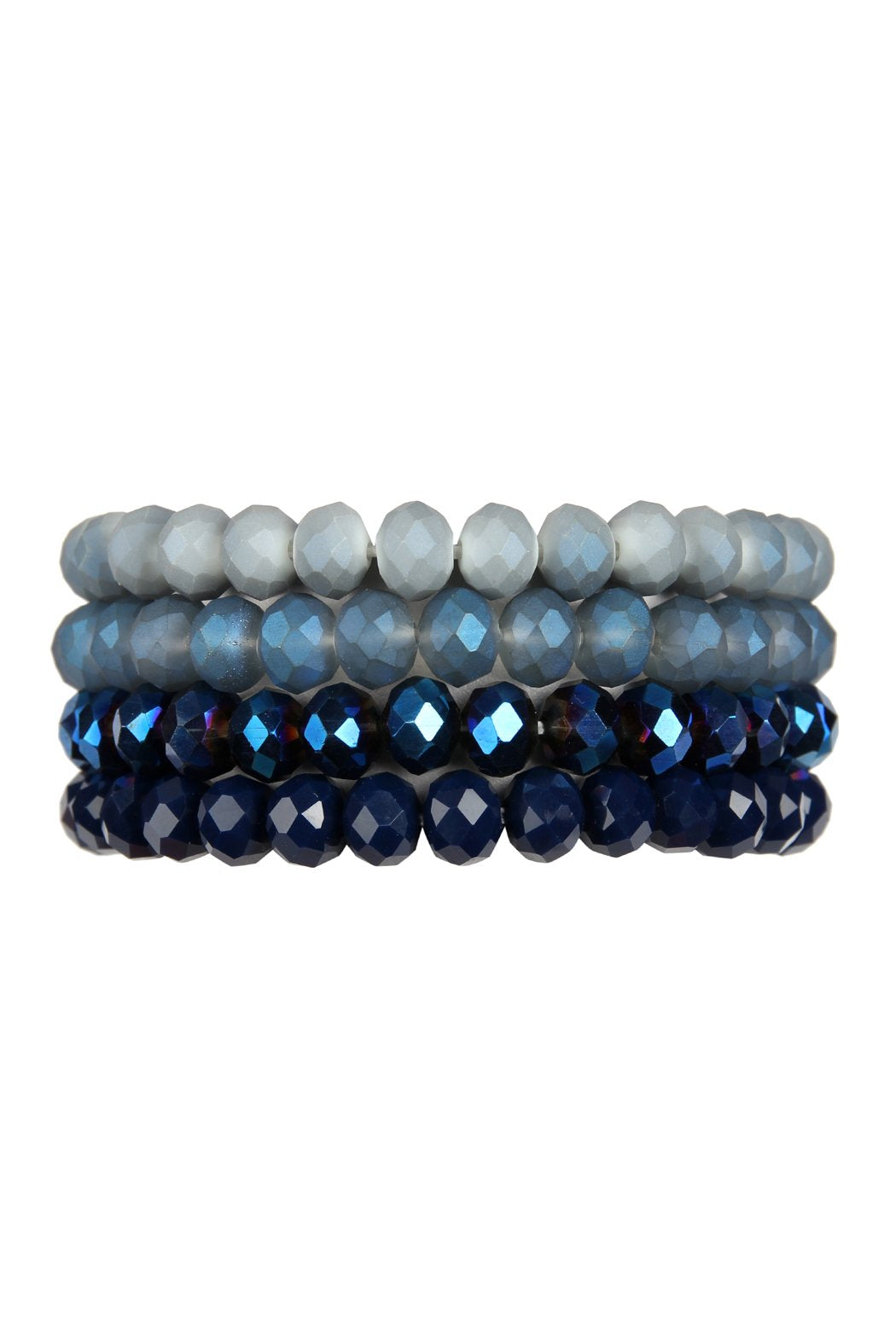 Four-Line Glass Beads Stretch Bracelet - 8 COLORS -