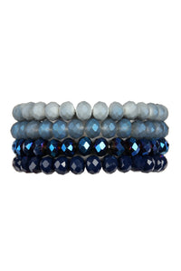 Thumbnail for Four-Line Glass Beads Stretch Bracelet - 8 COLORS -