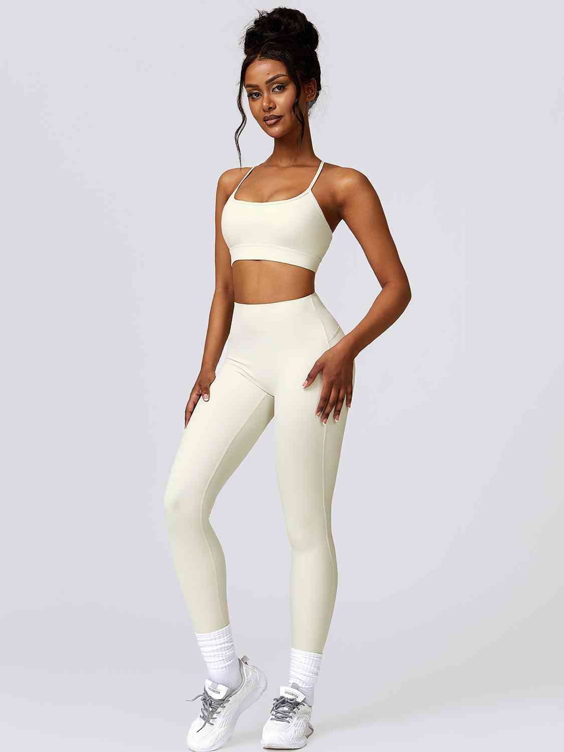 Sport Bra and Leggings Set - 2 PCS. - T - 5 COLORS -