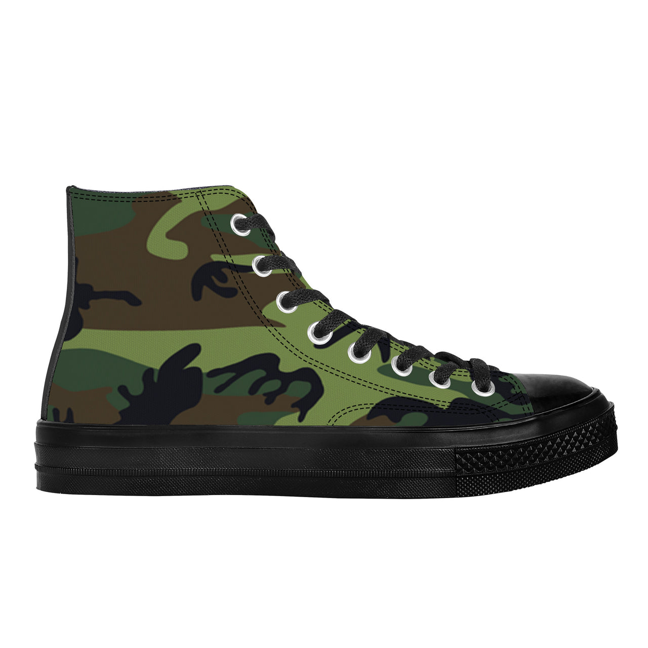 OOTO - CAMO W/ GN - SF_D71 High Top Canvas Shoes - Black soles - 1 COLOR -