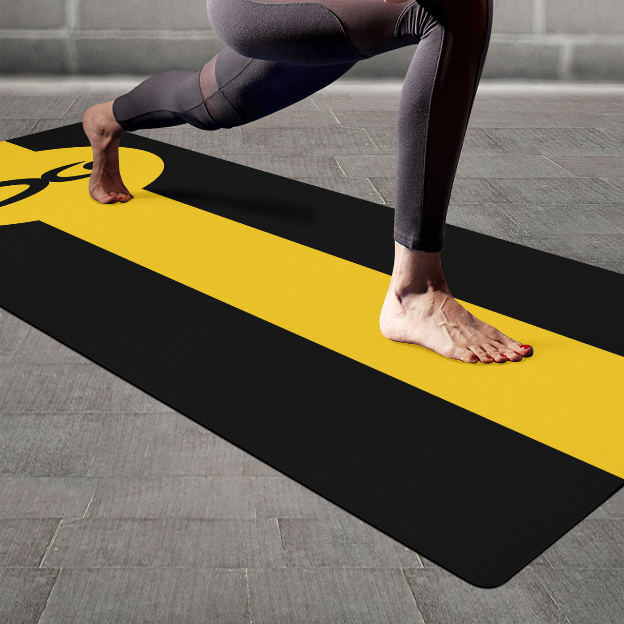 OOTO - Yoga Mat -Glyphic en black over maize