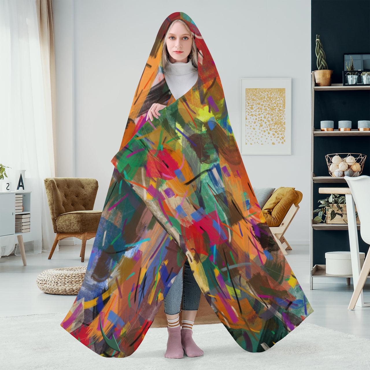 OOTO - A PAINTERS PALLET - SF_F15 Hooded Blanket - 2 SIZES -