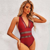 Thumbnail for Women's Swimsuit Slimming Seaside Conservative One-piece Swimsuit Solid Color Swimsuit - K - 3 COLORS -