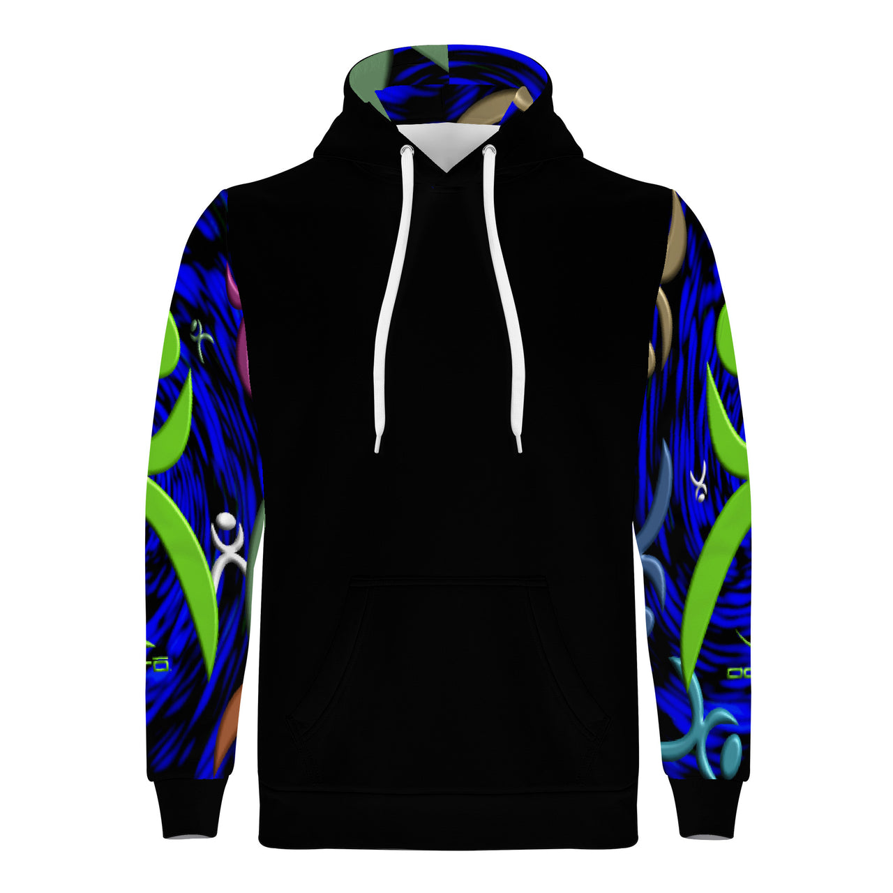 OOTO - GLYPHIC EN DIMENSIONAL GRASP / SLEEVES & HOOD LINING - D55 Men's All Over Print Hoodie - 1 COLOR -