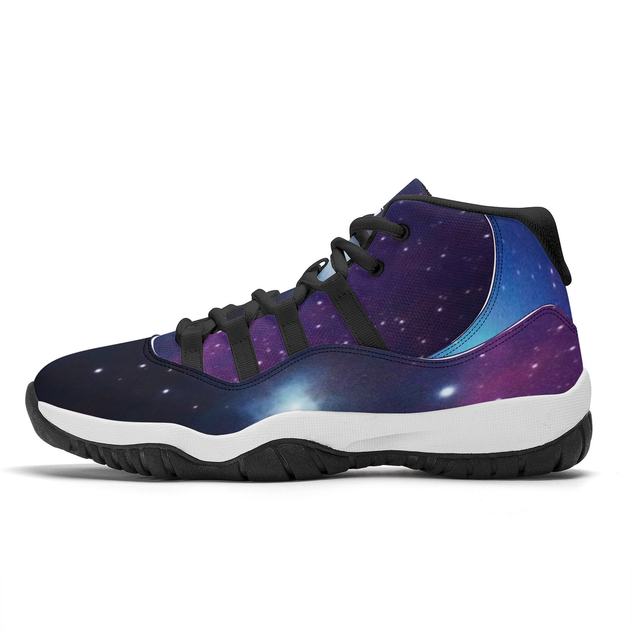 OOTO - SPACE SCENE - High Top Air Retro Sneakers - Black soles - 1 COLOR -