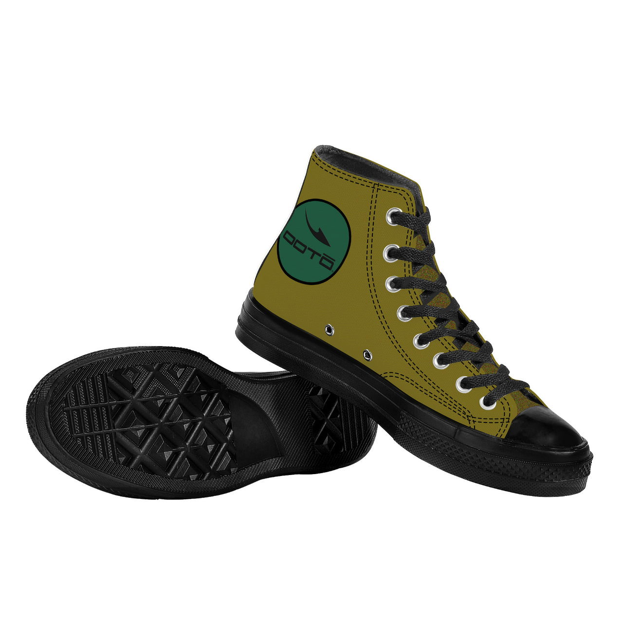 OOTO - NOISEY LT. OLIVE - High top canvas shoes - Black soles - 1 COLOR -