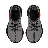 Thumbnail for OOTO - GRAY - RED BADGE - D18 Kids Mesh Knit Sneaker - Black soles - 1 COLOR -