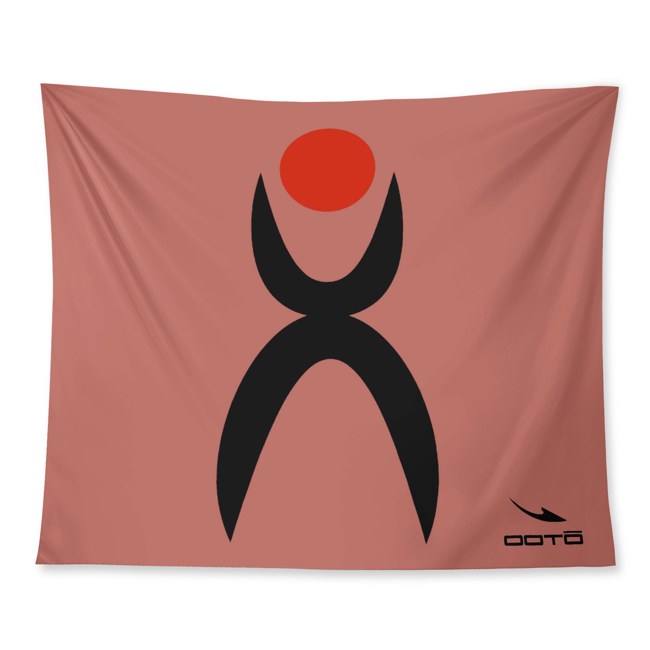 OOTO - GLYPHIC EN BLACK AND RED - Wall Tapestry - 3 SIZES -