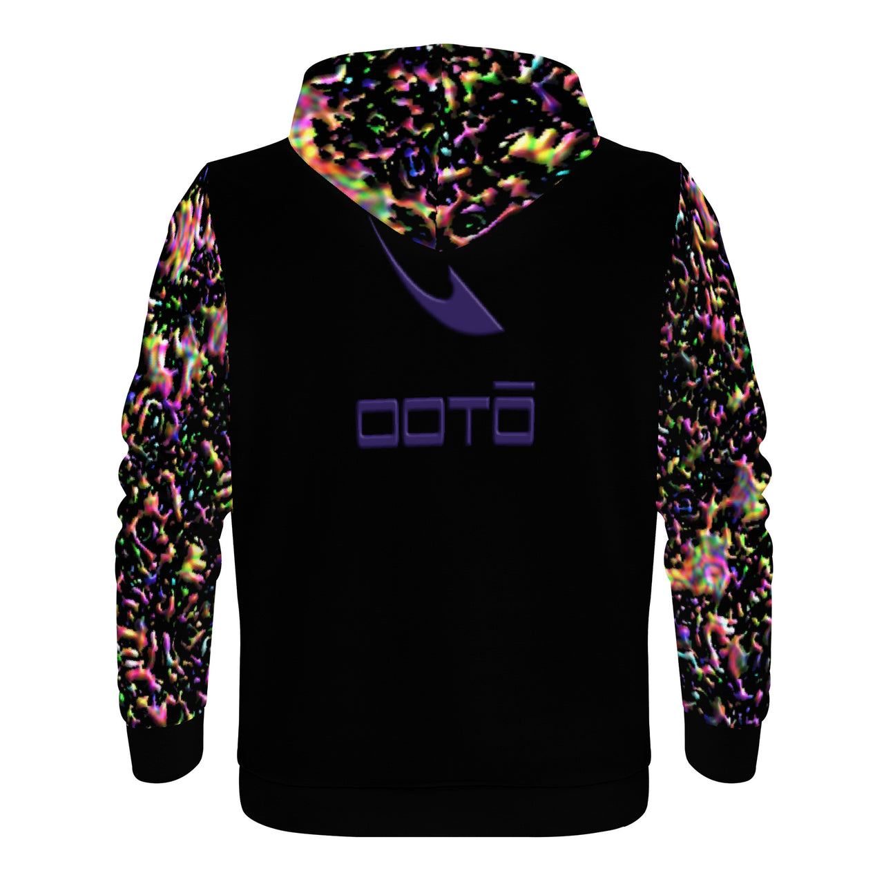 OOTO - XPARENT DASH EN PURPLE W/ CHAOTIC MESS SLEEVES & HOOD - D55 Men's Print Hoodie - 1 COLOR -