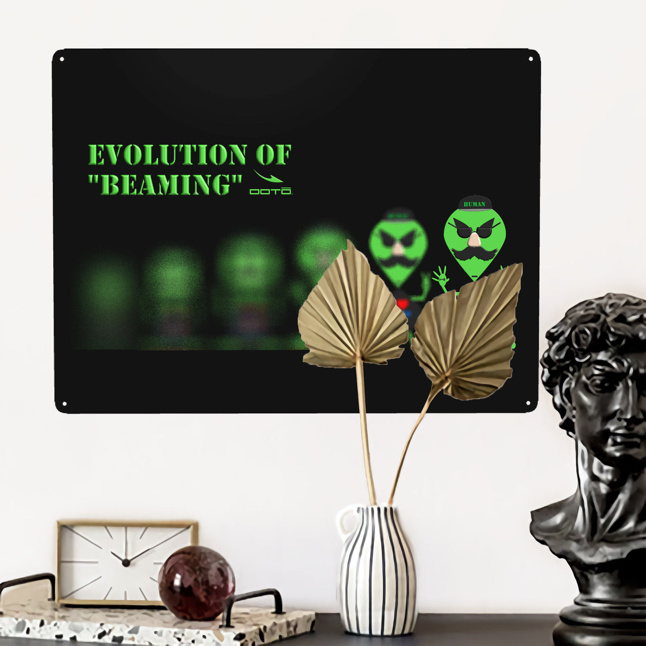 OOTO - AL IN THE 'EVOLUTION OF BEAMING' - HC_C77 Steel Metal Art Decor 12x16in (Horizontal) -