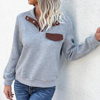 Thumbnail for New women's long-sleeved lapel open button solid color sweater - K - 2 COLORS -