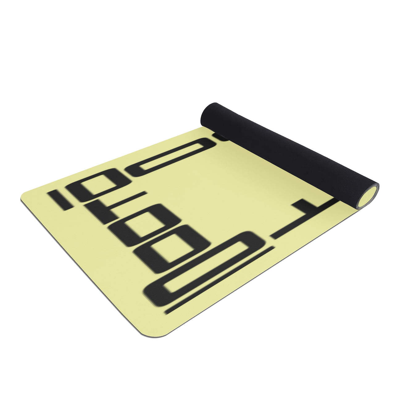 OOTO - Yoga Mat - Black frame on pale yellow