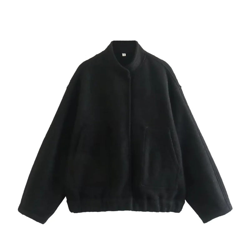 Loose casual jacket Y2K stand collar concealed button jacket - K - 15 COLORS -