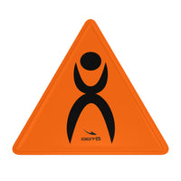 Thumbnail for OOTO - GLYPHIC WARNING SIGN - HC_C75 Triangular Steel Cut Out Shape Metal Art Decor -