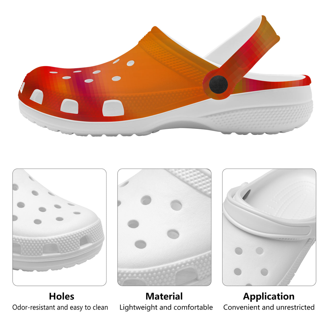 OOTO - DIGITIZED IMPRESSION SUN - SF_S48_- with pivoting heel strap - Crocs Clogs -