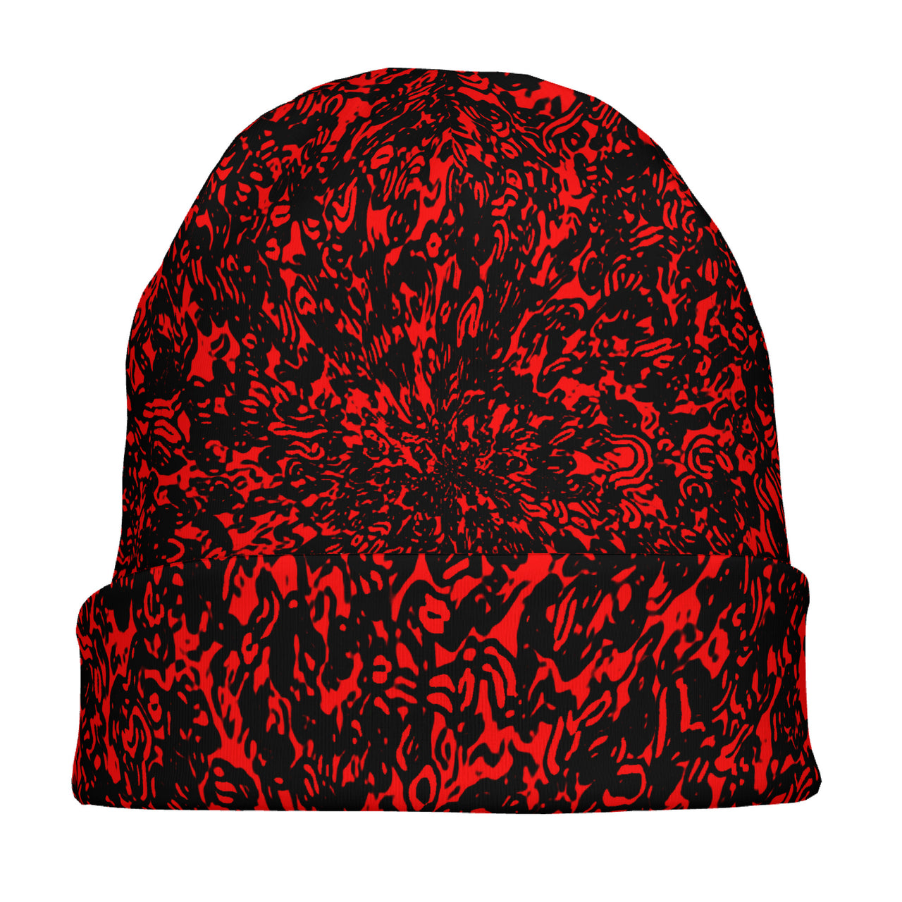 OOTO - RED STATIC - HC_T7 Adult Fashion Knitted Beanie - 1 COLOR -