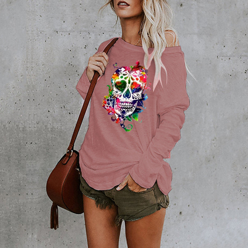 New personality skull long-sleeved top - K - 8 COLORS -