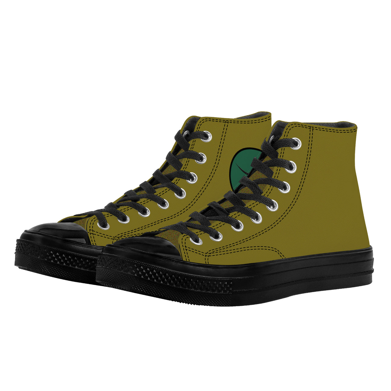 OOTO - NOISEY LT. OLIVE - High top canvas shoes - Black soles - 1 COLOR -