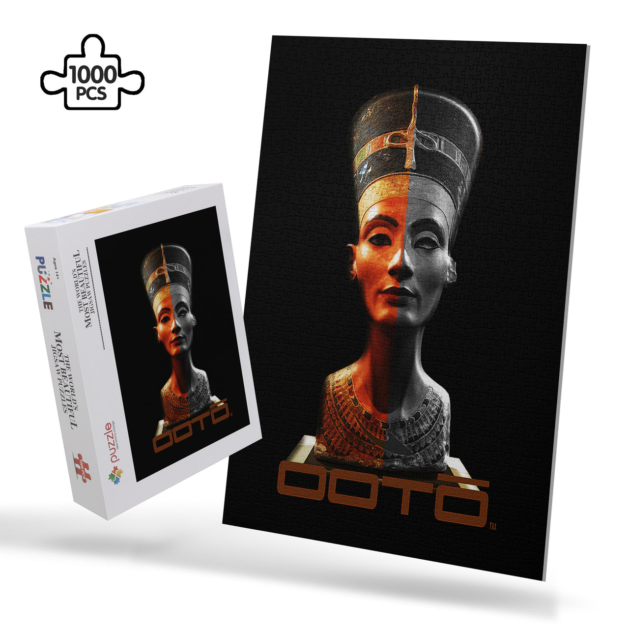 OOTO - NEFERTITI X ANCIENT ARTIST UNKNOWN X OOTO - PUZZLE_V1 Cardboard Jigsaw Puzzle (1000-Piece) -