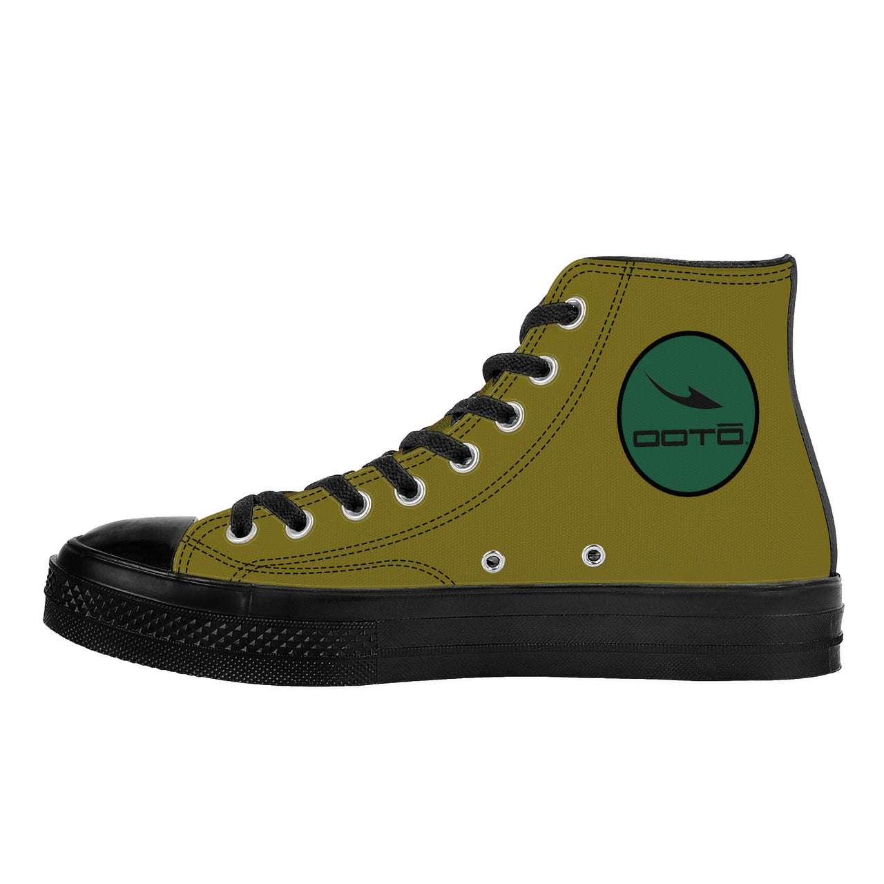 OOTO - NOISEY LT. OLIVE - High top canvas shoes - Black soles - 1 COLOR -