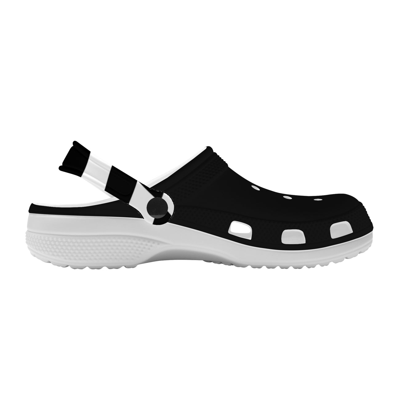 OOTO - BLACK W/BW STRAP - SF_S48_WITH (OPTIONAL) PIVOTING HEEL STRAP - Crocs Clogs