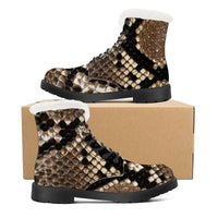 Thumbnail for OOTO - SNAKE SKIN (PRINT) - SF_D86 Faux Fur Synthetic Leather Boots -