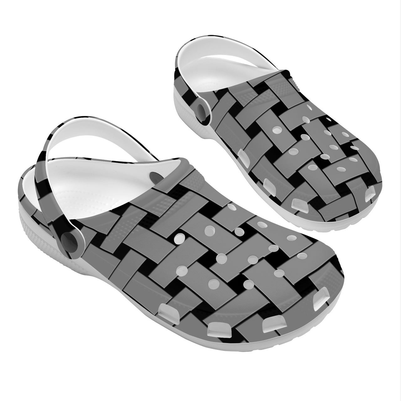 OOTO - GREY WEAVE - WITH (OPTIONAL) PIVOTING HEEL STRAP - SF_S48 -_Crocs Clogs -