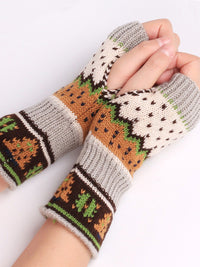 Thumbnail for Women's Christmas Tree Thickened Wool Fingerless Knitted Gloves - K - 1 SIZE FIT / 4 COLORS -