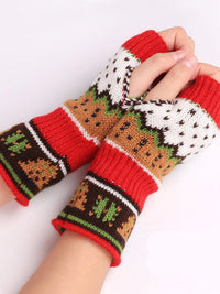 Thumbnail for Women's Christmas Tree Thickened Wool Fingerless Knitted Gloves - K - 1 SIZE FIT / 4 COLORS -