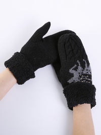 Thumbnail for Women's Christmas Fawn Hot Diamond Wool Tie Warm Gloves - K - 1 SIZE FIT / 5 COLORS -