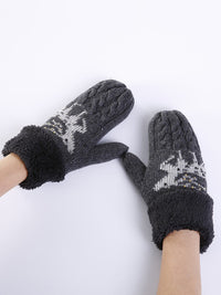 Thumbnail for Women's Christmas Fawn Hot Diamond Wool Tie Warm Gloves - K - 1 SIZE FIT / 5 COLORS -